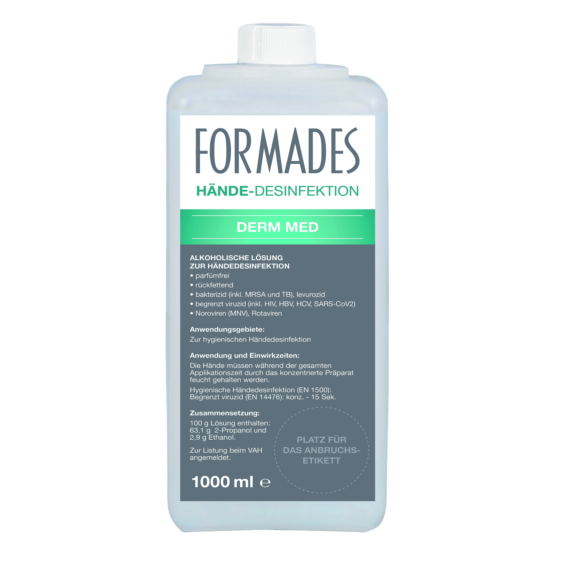 FORMADES Derm Med Händedesinfektion - 12 x 1000 ml