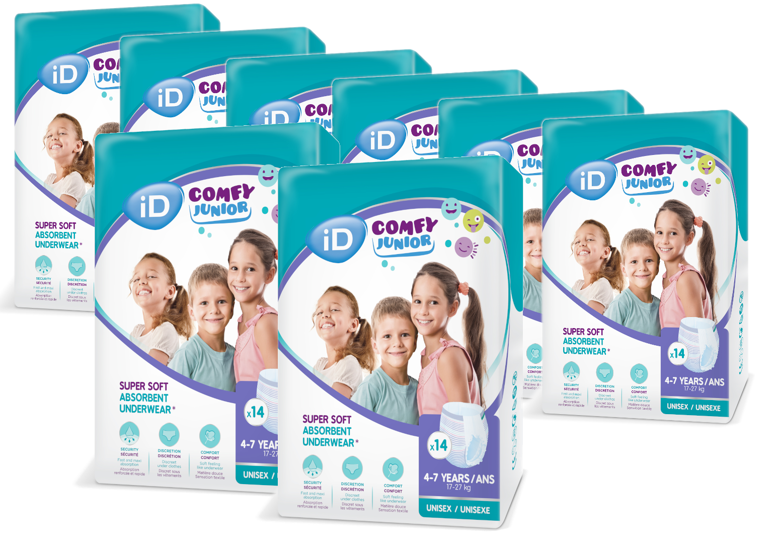 iD Comfy Junior pants 4-7 Jahre - Großpackung, 8 x 14 St.